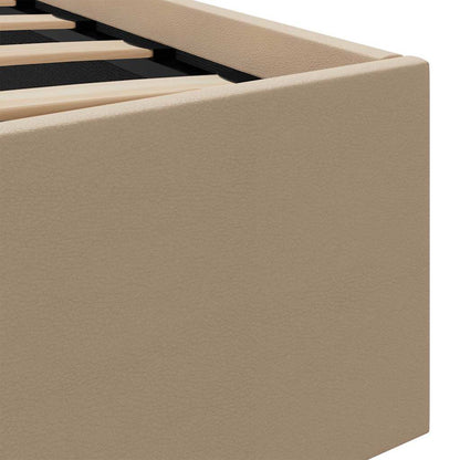 Stauraumbett mit LED Cappuccino-Braun Kunstleder 180×200cm