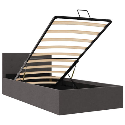 Stauraumbett Hydraulisch Dunkelgrau Stoff 90×200 cm