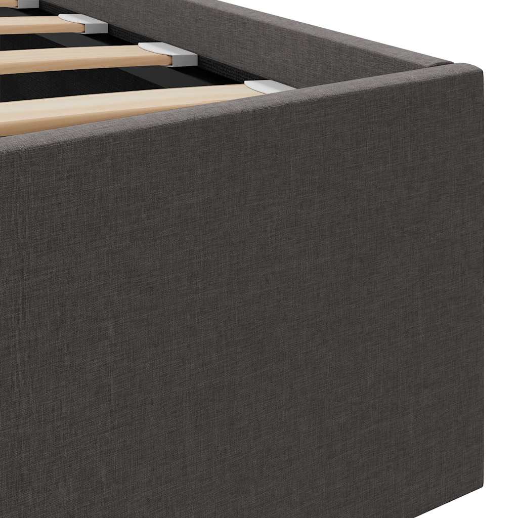Stauraumbett Hydraulisch Dunkelgrau Stoff 90×200 cm