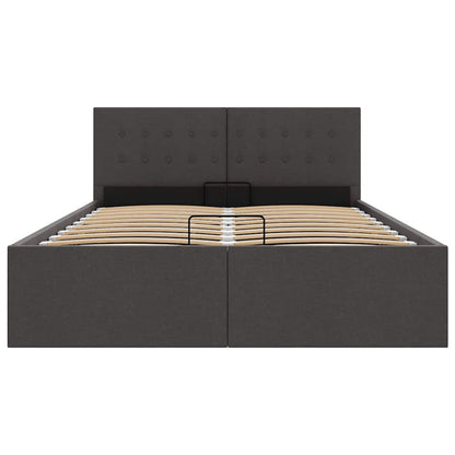 Stauraumbett Hydraulisch Dunkelgrau Stoff 120×200 cm