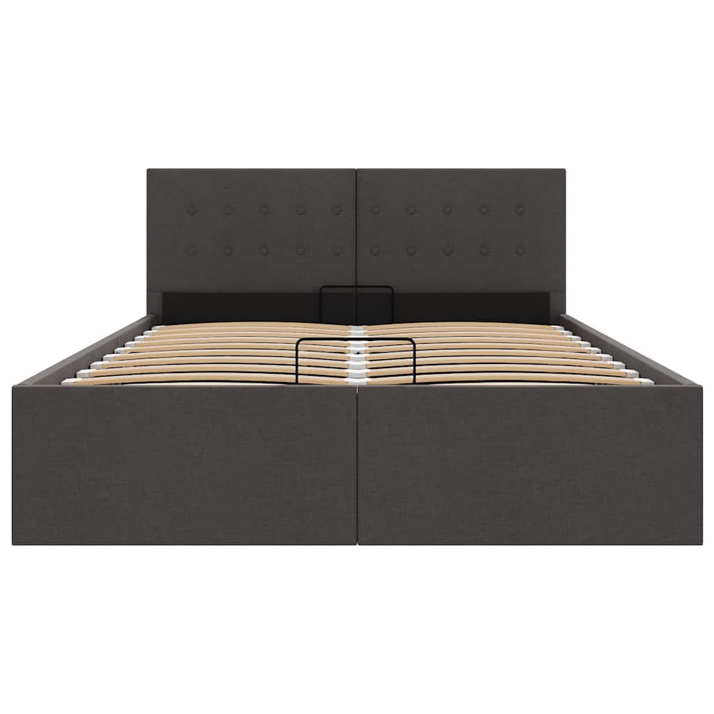 Stauraumbett Hydraulisch Dunkelgrau Stoff 140×200 cm
