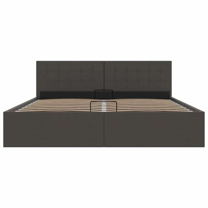 Stauraumbett Hydraulisch Dunkelgrau Stoff 160×200 cm