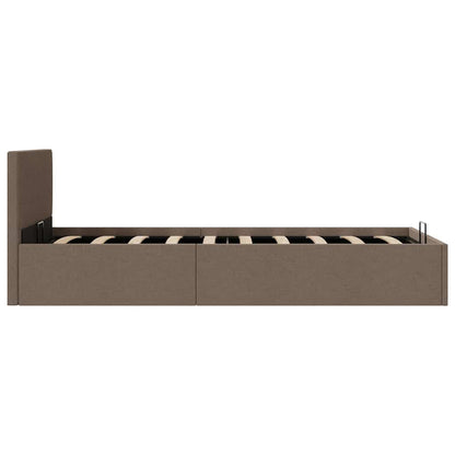 Stauraumbett Hydraulisch Taupe Stoff 90×200 cm