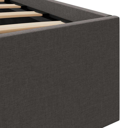 Bett mit Bettkasten Hydraulisch LED Dunkelgrau Stoff 90x200 cm