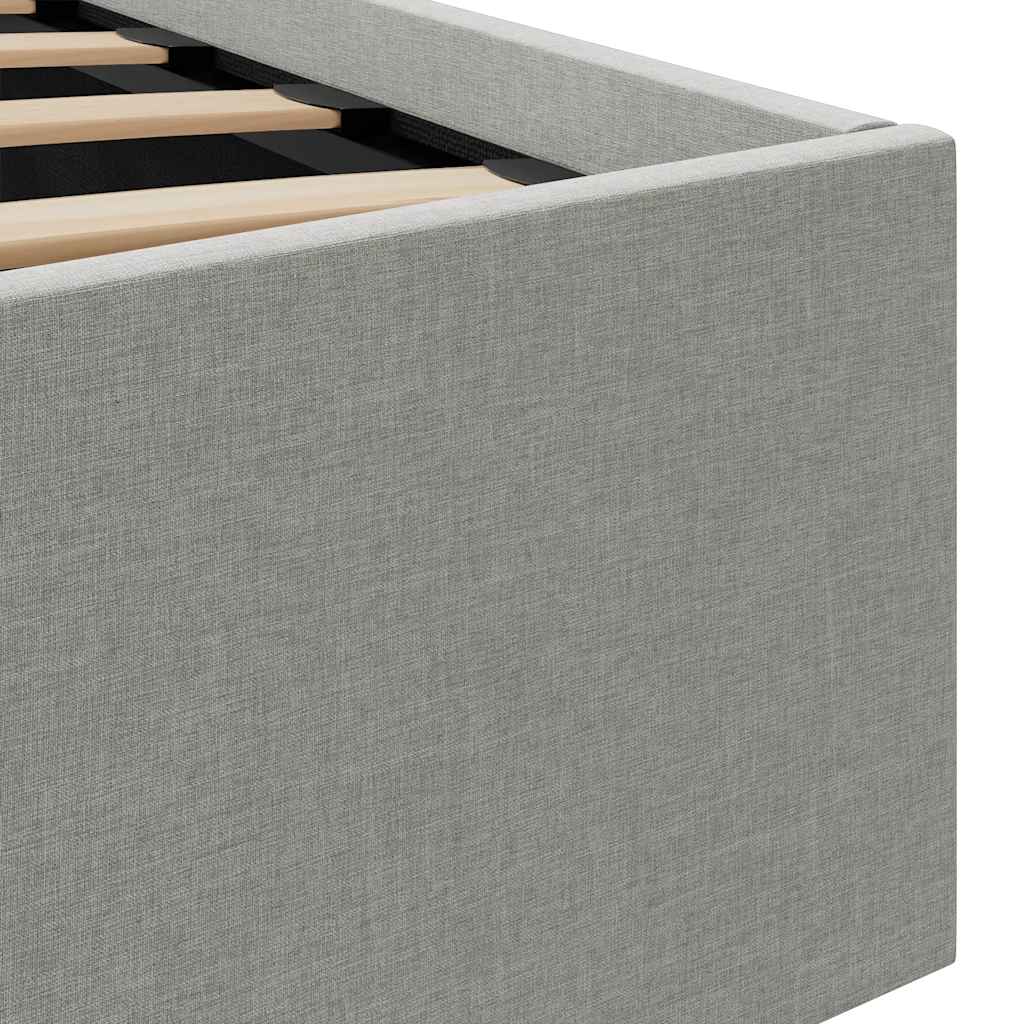 Bett mit Bettkasten Hydraulisch LED Hellgrau Stoff 160x200 cm