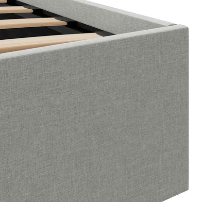 Bett mit Bettkasten Hydraulisch LED Hellgrau Stoff 160x200 cm