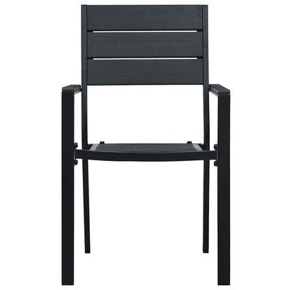 Gartenstühle 4 Stk. Schwarz HDPE Holz-Optik