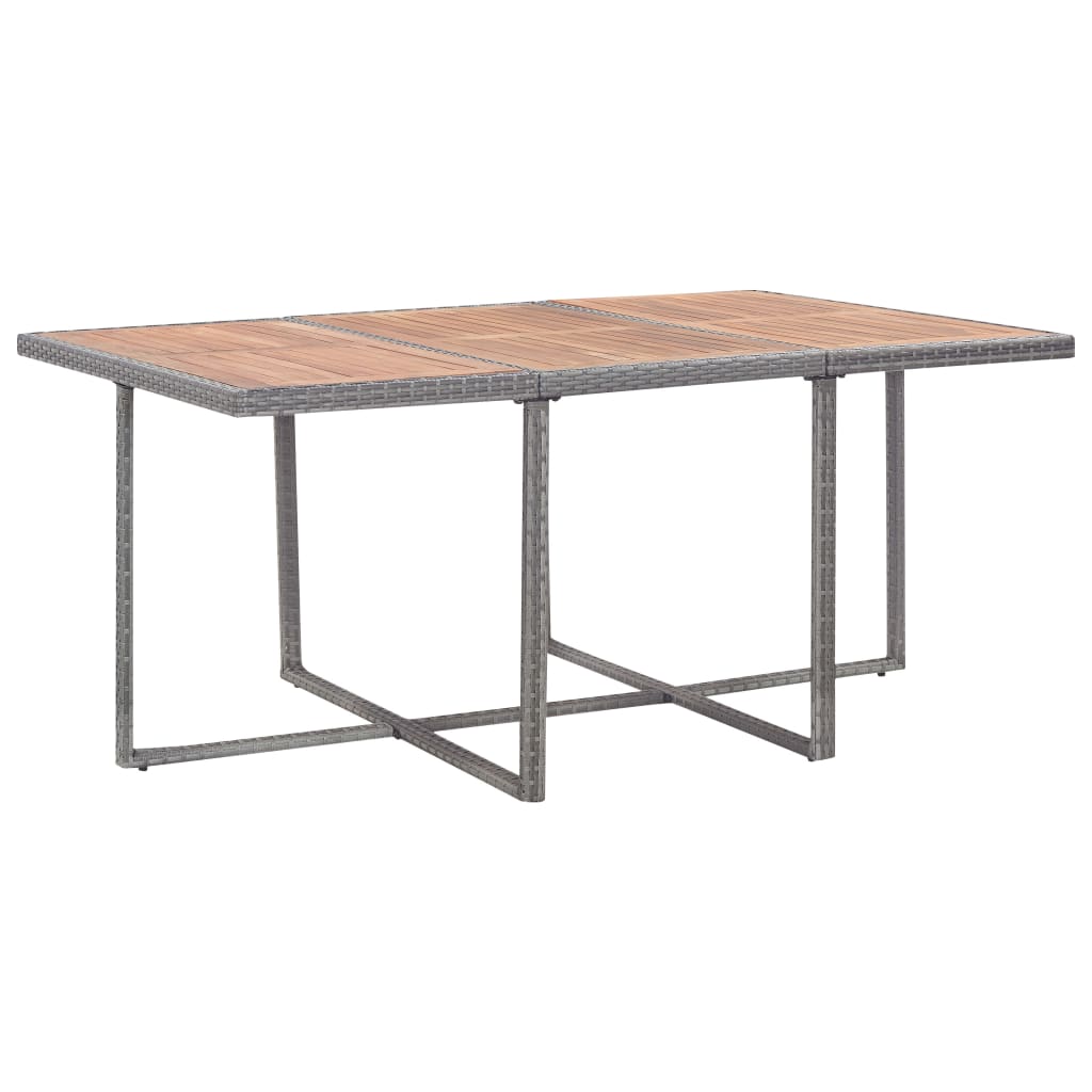 11-tlg. Garten-Essgruppe Poly Rattan Akazienholz Anthrazit