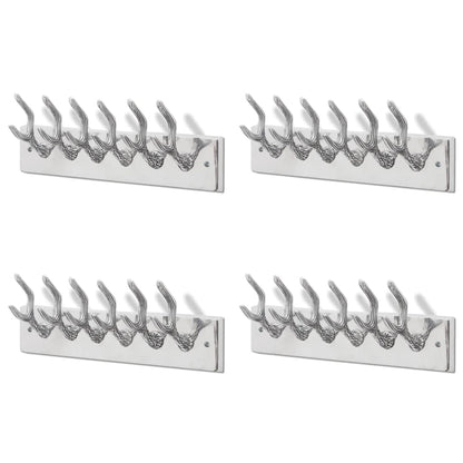 Garderobenleisten 4 Stk. Silbern Aluminium