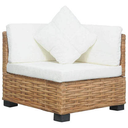Ecksofa mit Kissen Natürliches Rattan
