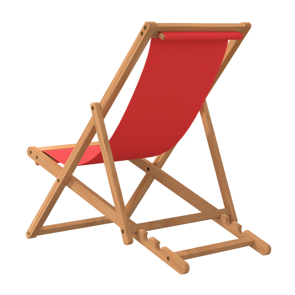 Strandstuhl Klappbar Massivholz Teak Rot