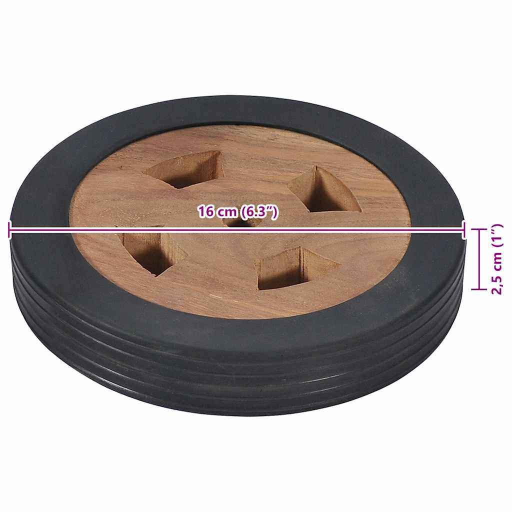 Ersatzräder für Sonnenliege 2 Stk. Massivholz Teak