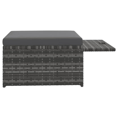 4-tlg. Garten-Lounge-Set mit Auflagen Poly Rattan Grau