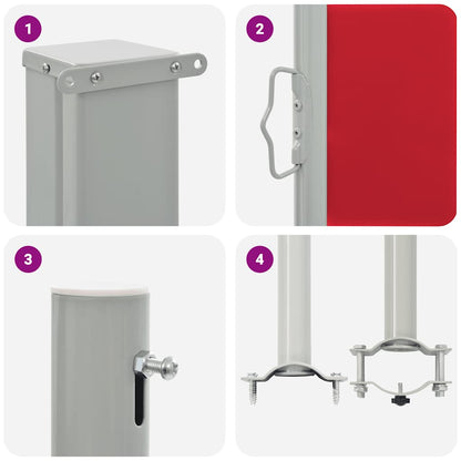 Ausziehbare Seitenmarkise 140 x 300 cm Rot