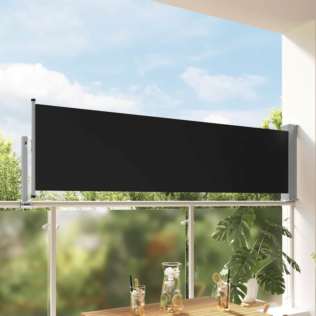 Ausziehbare Seitenmarkise 80×300 cm Schwarz
