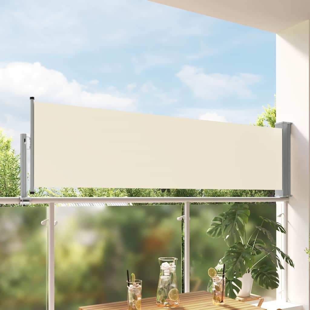 Ausziehbare Seitenmarkise 80×300 cm Creme
