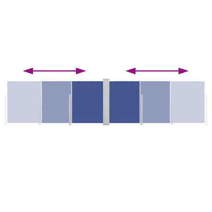 Ausziehbare Seitenmarkise Blau 100 x 600 cm