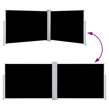 Ausziehbare Seitenmarkise Schwarz 120 x 1000 cm