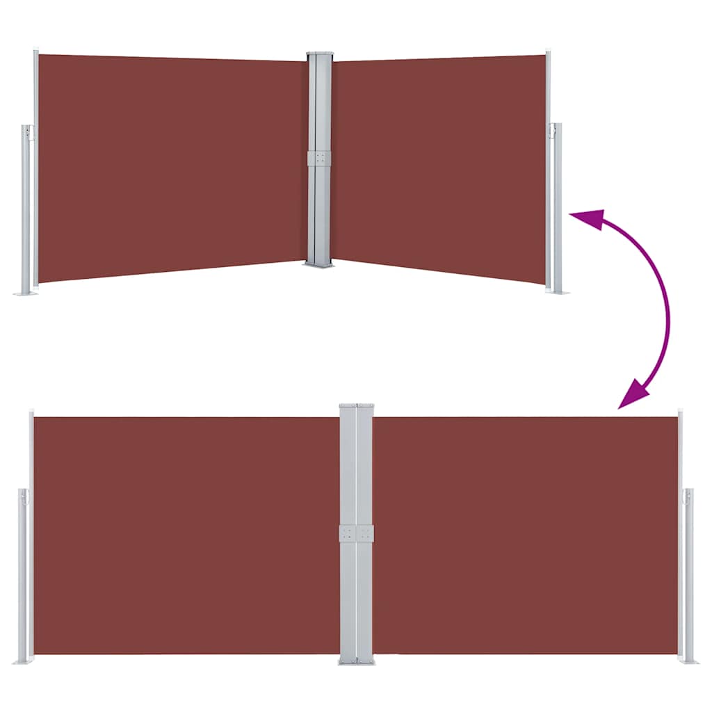 Ausziehbare Seitenmarkise Braun 140 x 1000 cm
