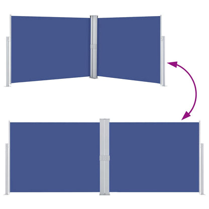 Ausziehbare Seitenmarkise Blau 140 x 1000 cm