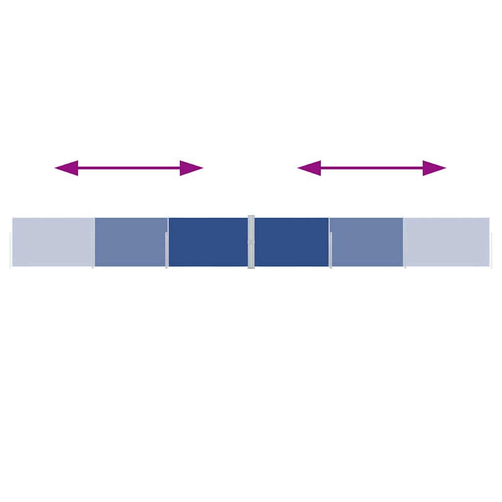 Ausziehbare Seitenmarkise Blau 140 x 1000 cm