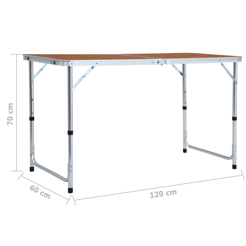 Klappbarer Campingtisch Aluminium 120 x 60 cm