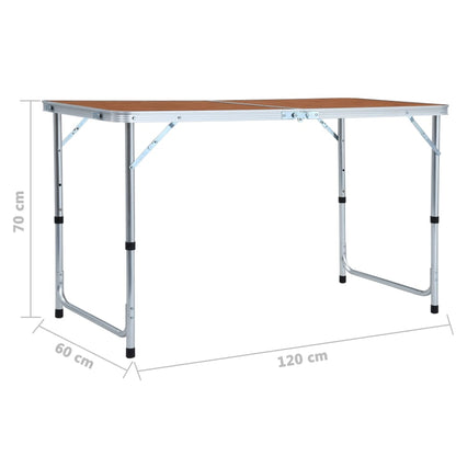 Klappbarer Campingtisch Aluminium 120 x 60 cm
