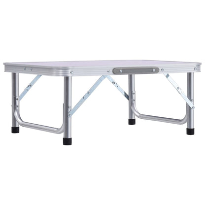 Klappbarer Campingtisch Weiß Aluminium 60x45 cm