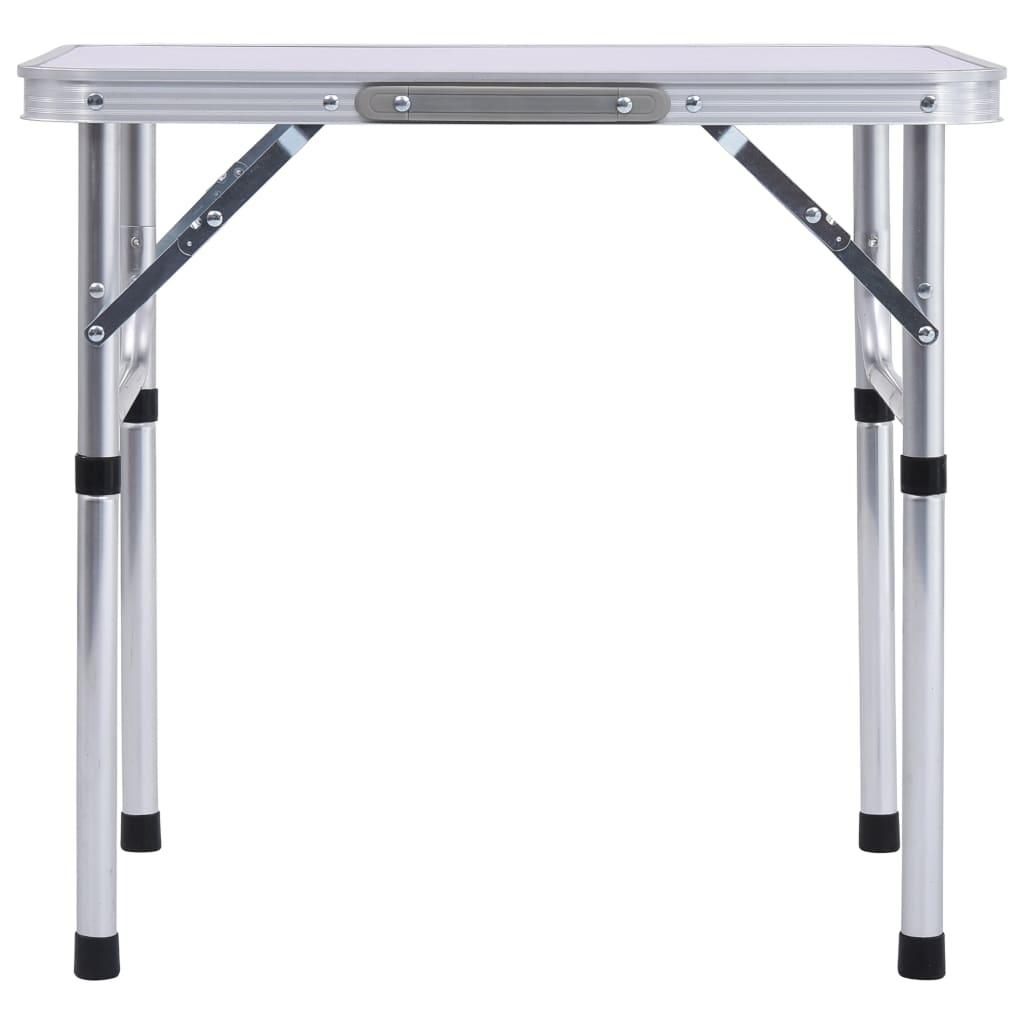 Klappbarer Campingtisch Weiß Aluminium 60x45 cm