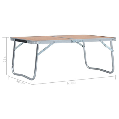 Klappbarer Campingtisch Braun Aluminium 60 x 40 cm