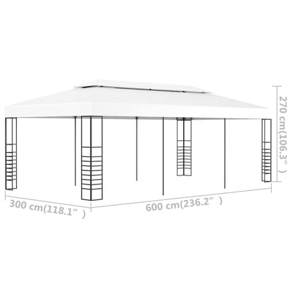 Gartenpavillon 6×3 m Weiß