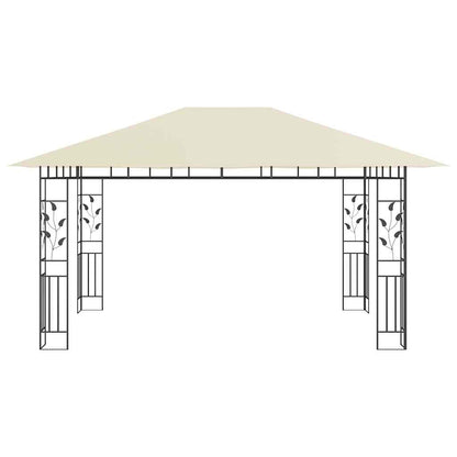 Pavillon mit Moskitonetz 4x3x2,73 m Creme 180 g/m²