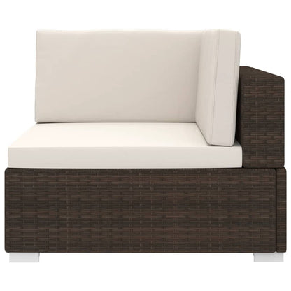 Modular-Ecksessel mit Kissen Poly Rattan Braun