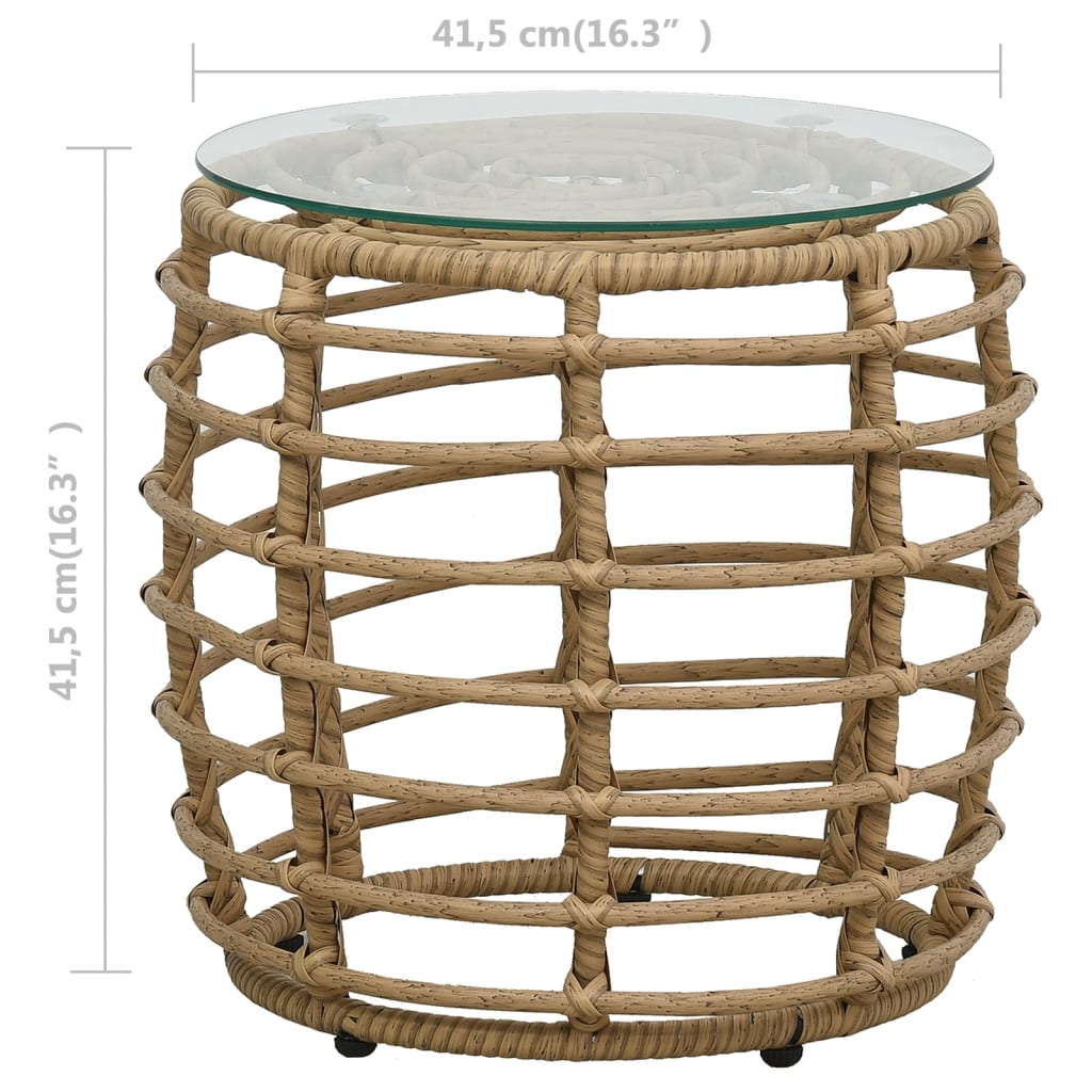 3-tlg. Bistro-Set Poly Rattan Eiche