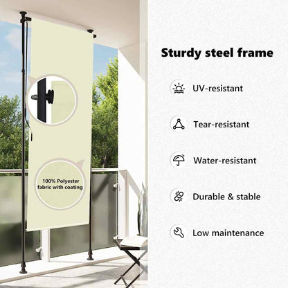 Außenrollo 120 x 270 cm Creme