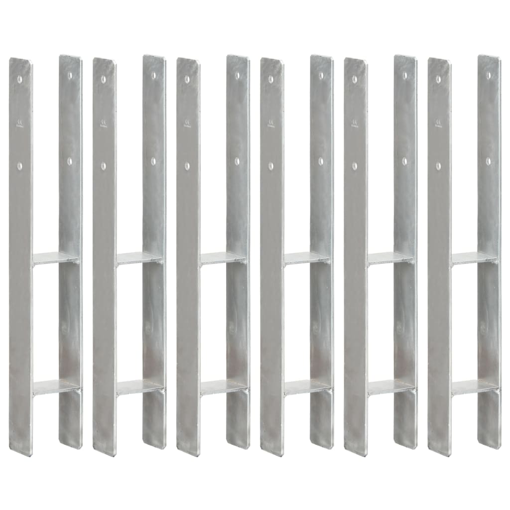 Pfostenträger 6 Stk. Silbern 8×6×60 cm Verzinkter Stahl