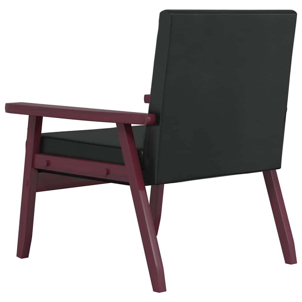 3-tlg. Sofagarnitur Schwarz Kunstleder