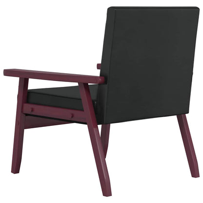 3-tlg. Sofagarnitur Schwarz Kunstleder