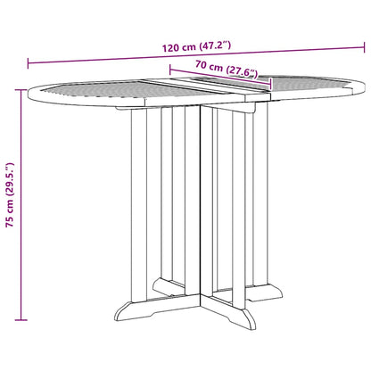 Gartentisch Butterfly Klappbar 120x70x75 cm Teak Massivholz