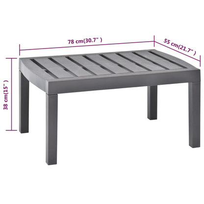 Gartentisch Mokka 78x55x38 cm Kunststoff