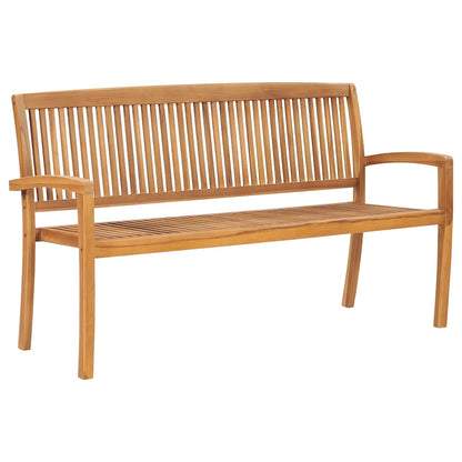 Gartenbank 3-Sitzer Stapelbar 159 cm Massivholz Teak