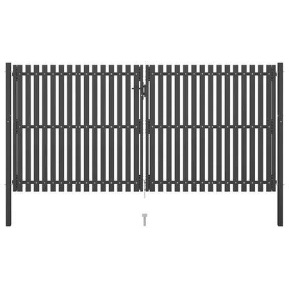 Gartentor aus Stahl 400 x 175 cm Anthrazit