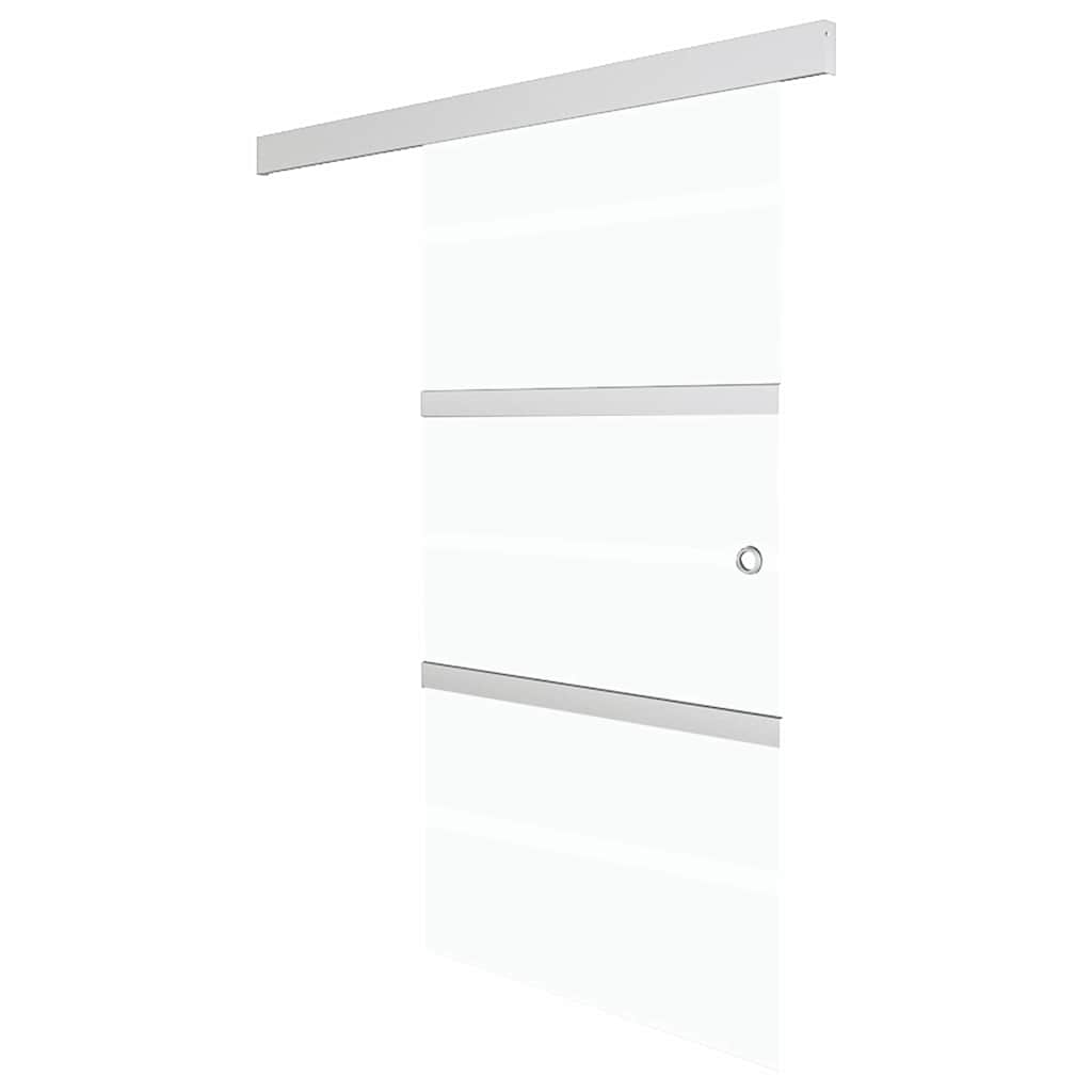 Schiebetür ESG-Glas und Aluminium 76x212 cm Silbern