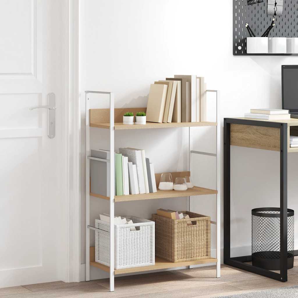 Bücherregal 3 Regalböden Eiche 60×27,6×90,5 cm Holzwerkstoff