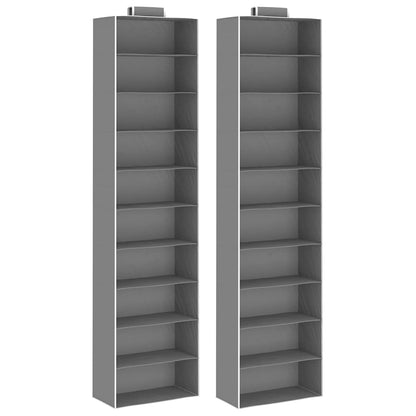 Hängeaufbewahrung für Schränke 2 Stk. mit 10 Fächern Stoff