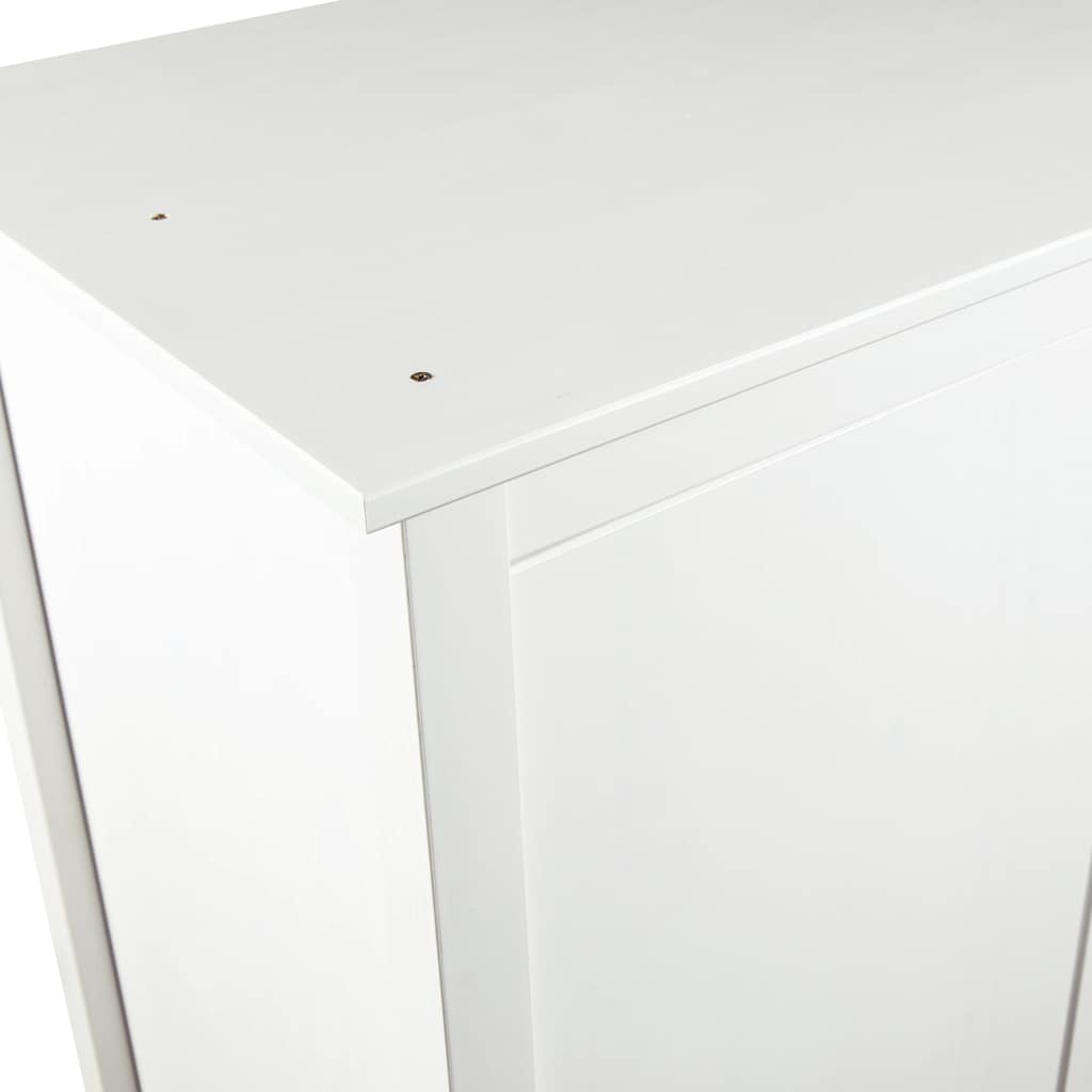 Kleiderschrank mit 3 Türen Hill Weiß 127x50x170 cm Kiefernholz