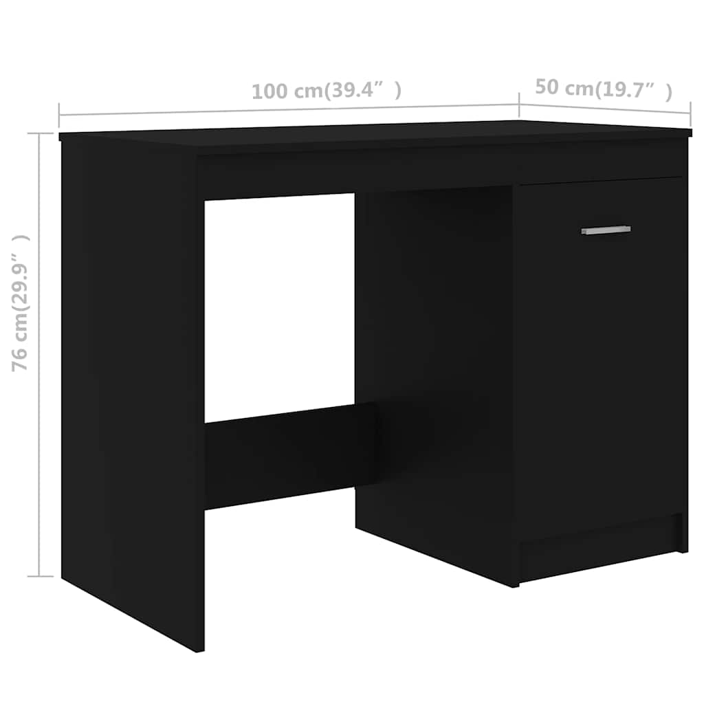 Schreibtisch Schwarz 100x50x76 cm Holzwerkstoff