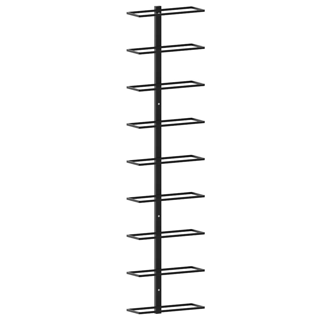 Wand-Weinregale für 18 Flaschen 2 Stk. Schwarz Eisen