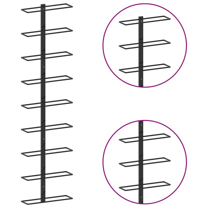 Wand-Weinregale für 18 Flaschen 2 Stk. Schwarz Eisen