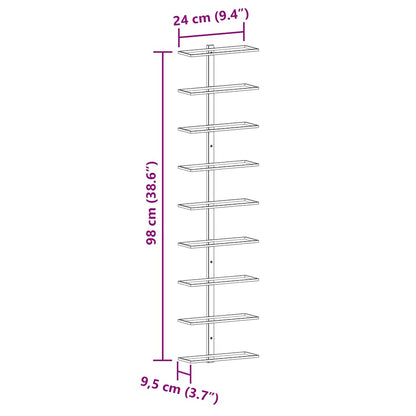 Wand-Weinregale für 18 Flaschen 2 Stk. Schwarz Eisen